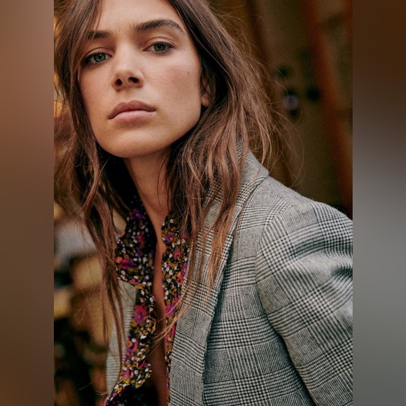 Sezane Tina jacket in London Check, size FR 42/US 10 - Picture 2 of 6